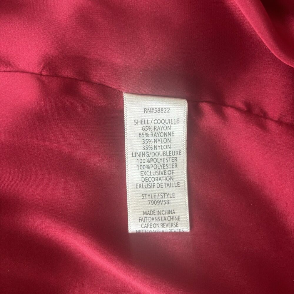 Red Black Womens Damask Dress Size M Velvet Ornate Cocktail Romantic Tapestry - Picture 12 of 15